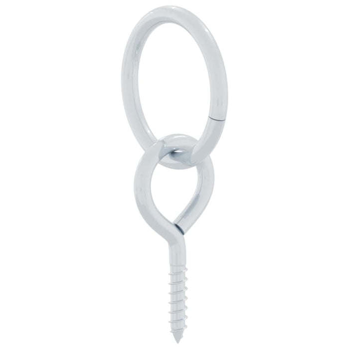 Anelli di Aggancio con Viti a Occhiello 3pz Argento in Acciaio