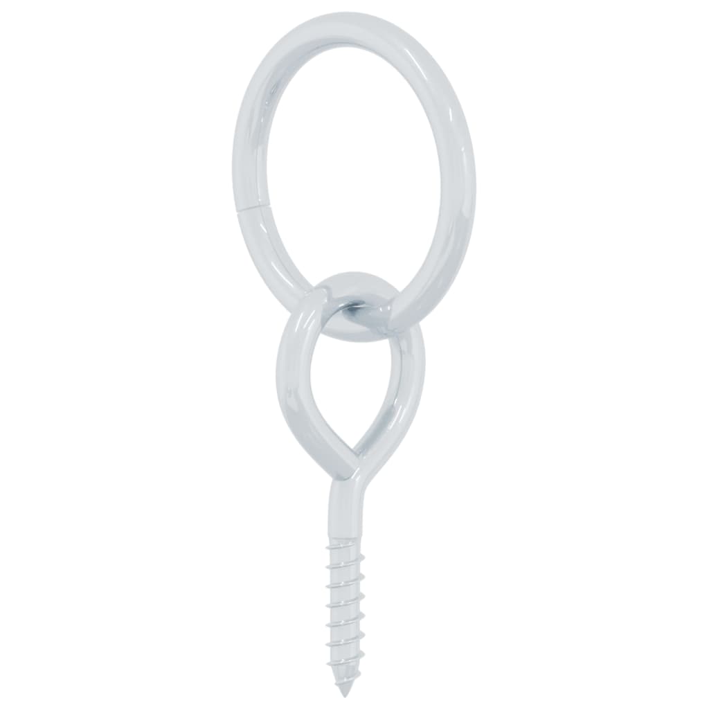 Anelli di Aggancio con Viti a Occhiello 3pz Argento in Acciaio