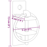 Ganci per Secchi a Parete 3 pz Argento e Marrone in Acciaio