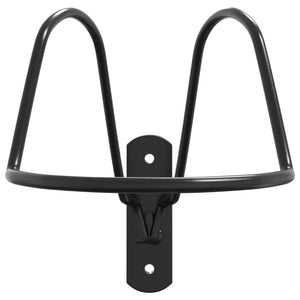 Porta Casco Equitazione a Parete Nero in Acciaio