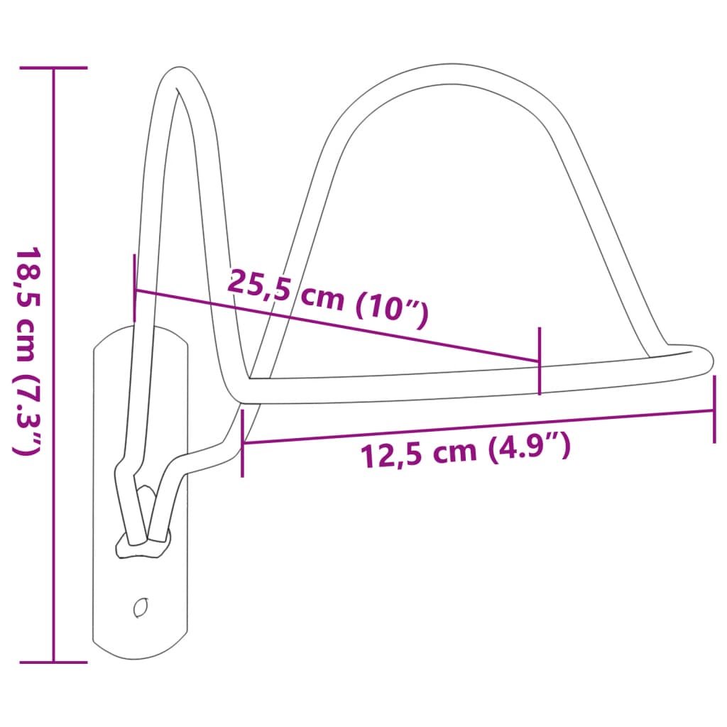 Porta Casco Equitazione a Parete Nero in Acciaio