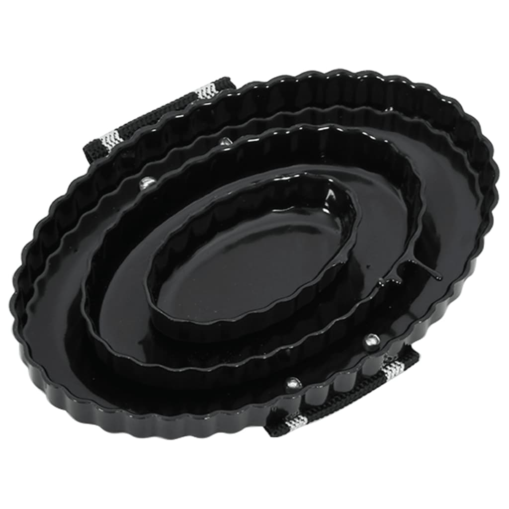 Striglie 3 pz Nere in Acciaio 172485