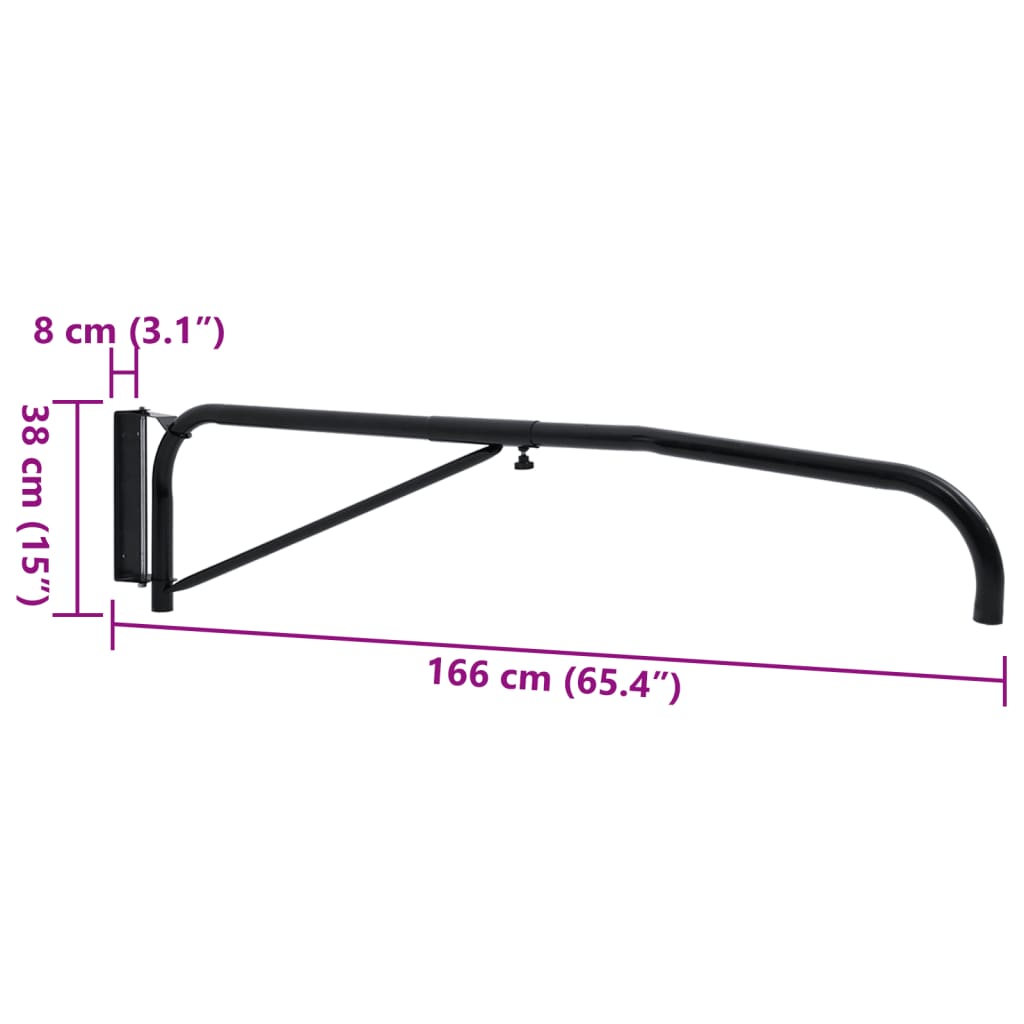 Braccio per Tubo in Gomma a Parete Nero in Acciaio 172487