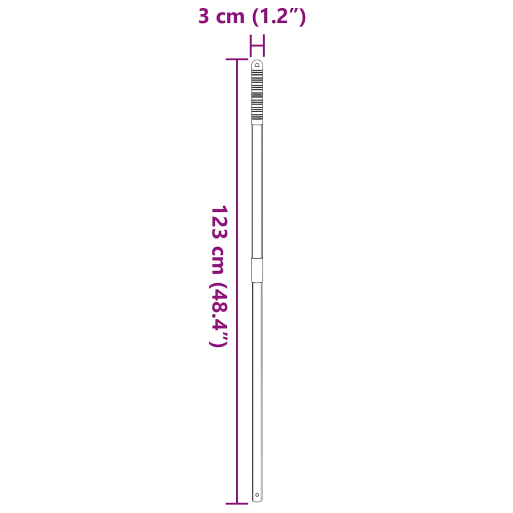 Manico per Forcone Telescopico Argento in Acciaio
