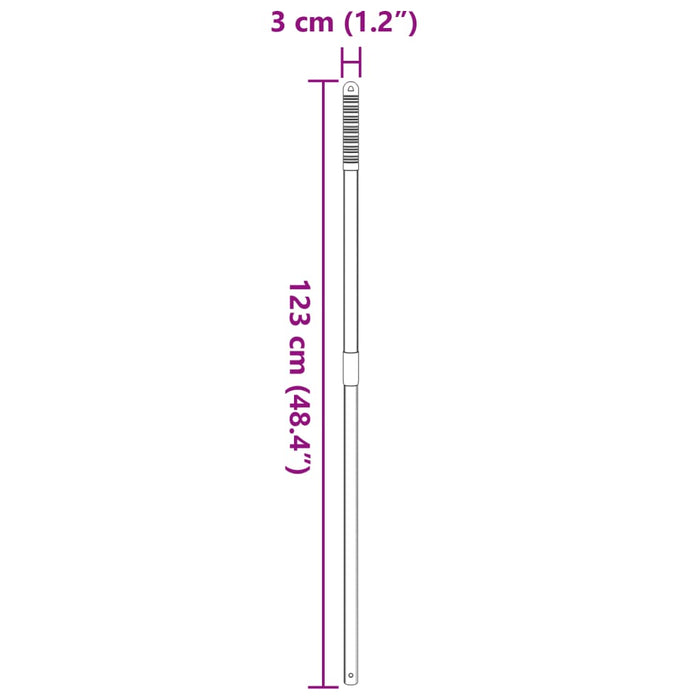 Manico per Forcone Telescopico Argento in Acciaio