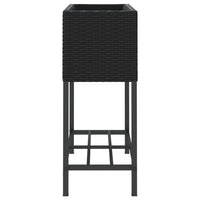 vidaXL Fioriera da Giardino con Ripiano Nera in Polyrattan