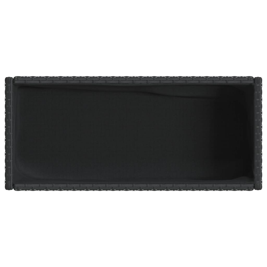 vidaXL Fioriera da Giardino con Ripiano Nera in Polyrattan