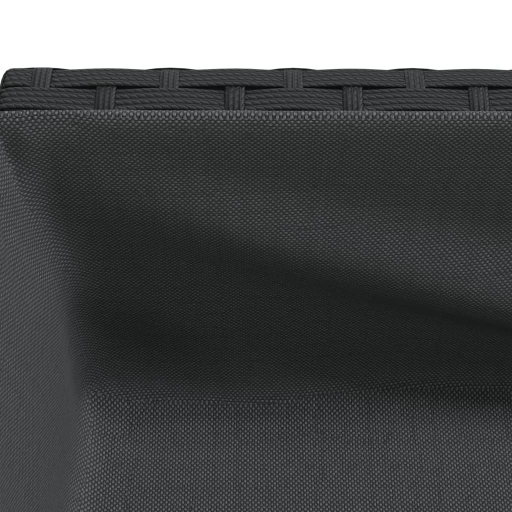 vidaXL Fioriera da Giardino con Ripiano Nera in Polyrattan