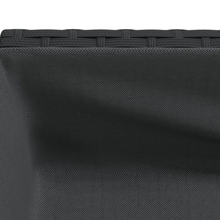 vidaXL Fioriera da Giardino con Ripiano Nera in Polyrattan