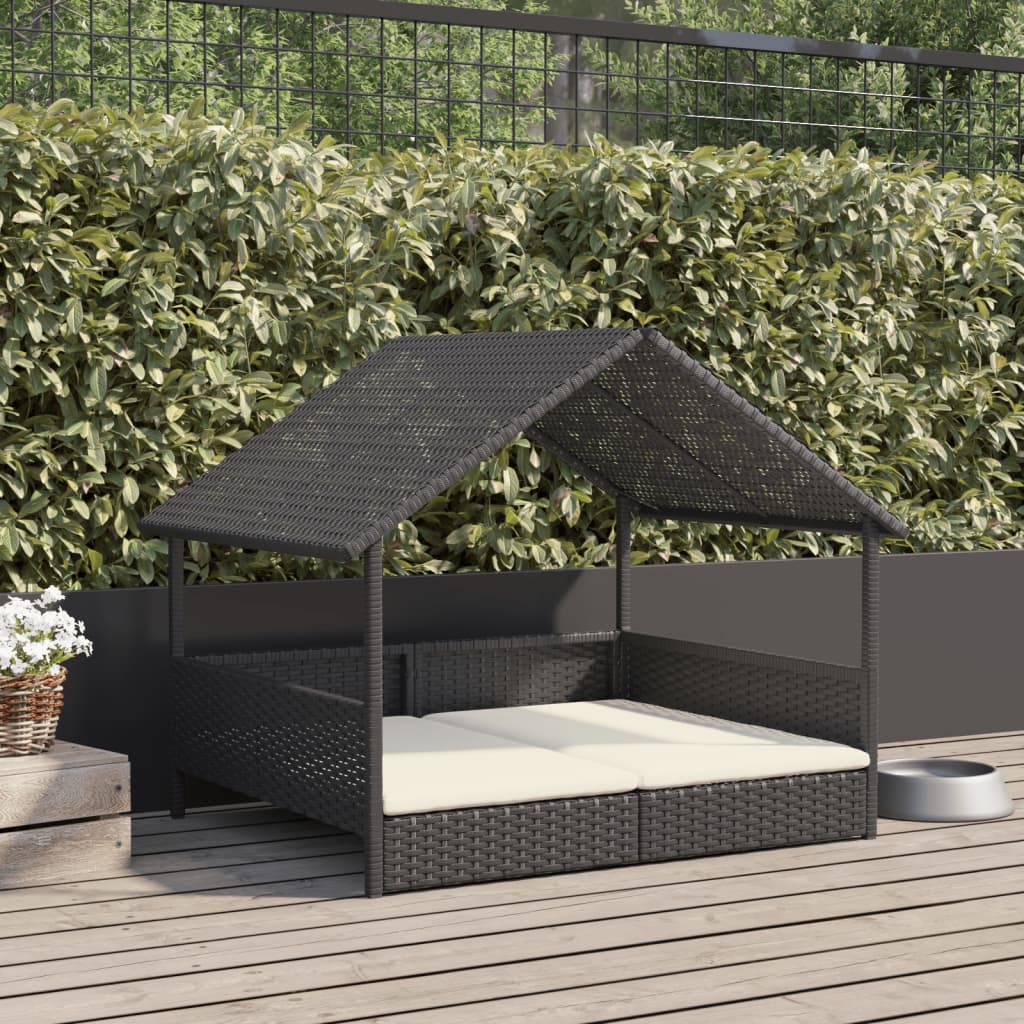 Cuccia per Cani con Cuscino in Polyrattan 366390