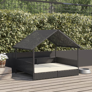 Cuccia per Cani con Cuscino in Polyrattan 366390