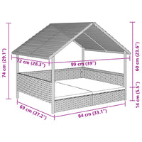 Cuccia per Cani con Cuscino in Polyrattan 366390