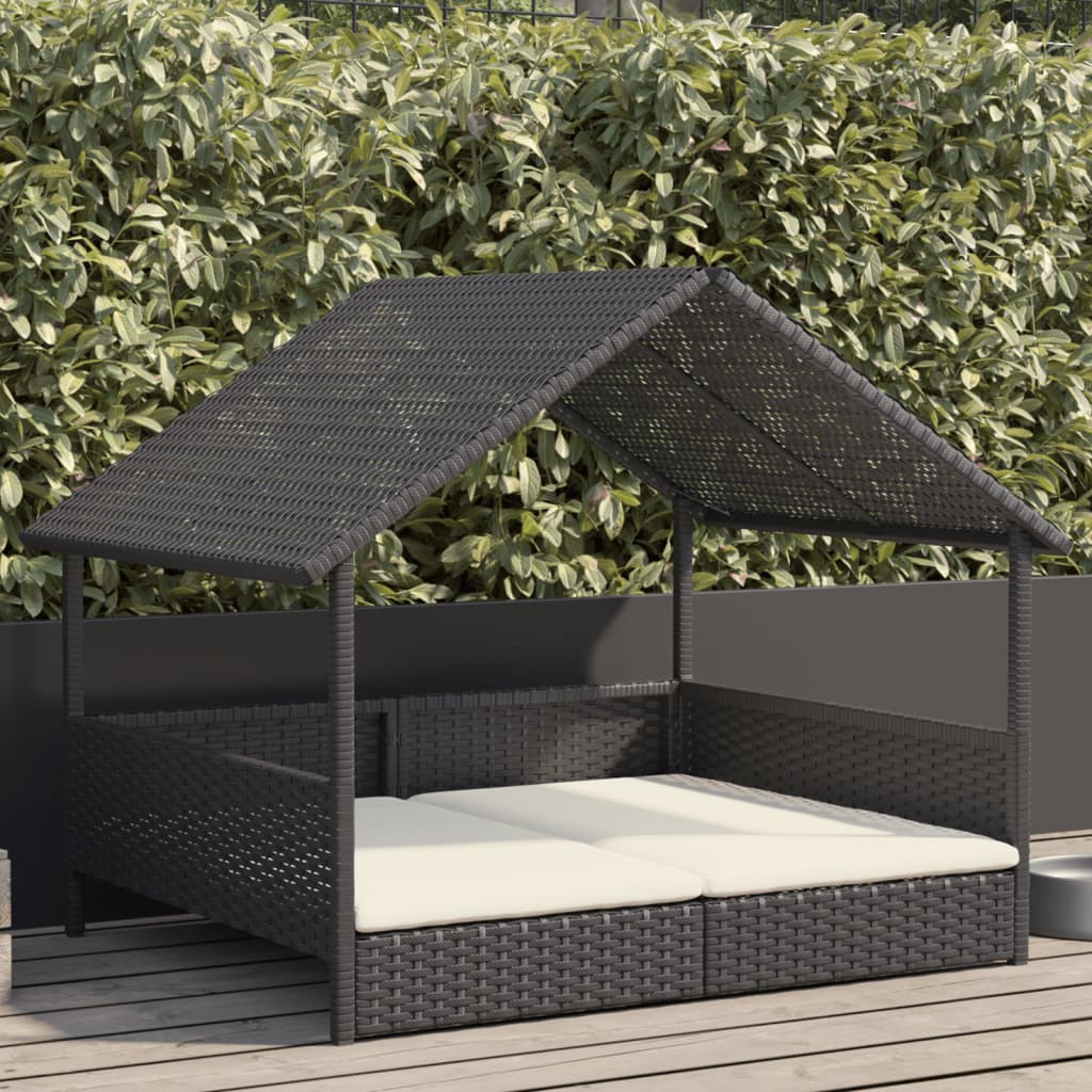 Cuccia per Cani con Cuscino in Polyrattan 366390