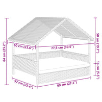 Cuccia per Cani con Cuscino in Polyrattan