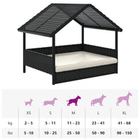 Cuccia per Cani con Cuscino in Polyrattan 366391