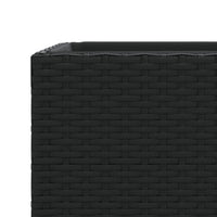 Fioriera rialzata vassoio piante fiori giardino esterno terrazzi 3 pz resina intrecciata nera 02_0038887