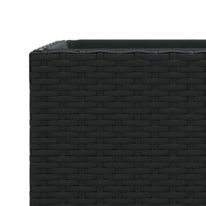 Fioriera rialzata vassoio piante fiori giardino esterno terrazzi 3 pz resina intrecciata nera 02_0038887