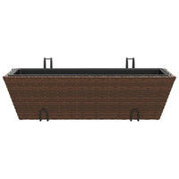 Fioriere con Ganci 2 pz Marroni in Polyrattan 366402