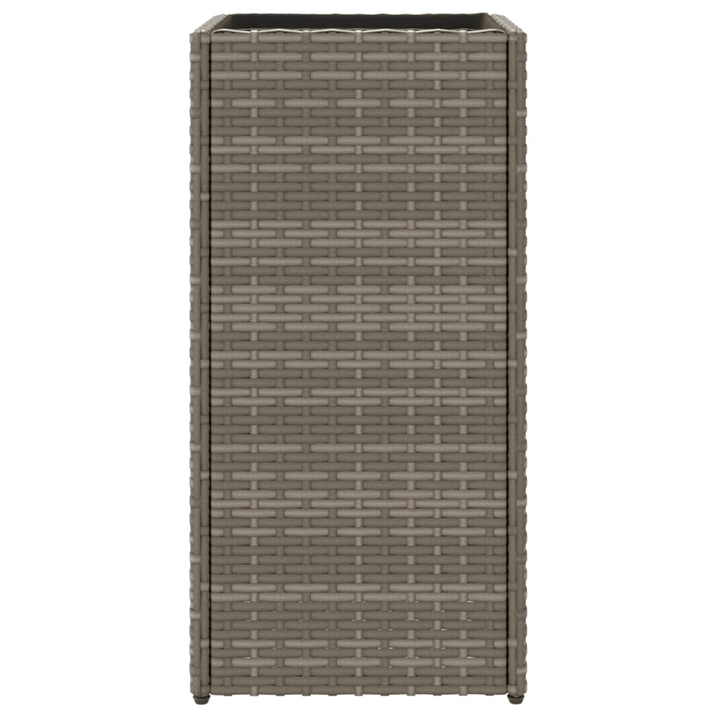 Fioriera da Giardino Grigia 30x30x60 cm in Polyrattan 366412
