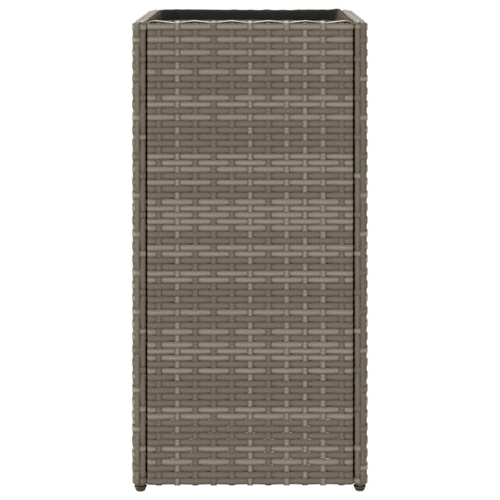 Fioriera da Giardino Grigia 30x30x60 cm in Polyrattan 366412