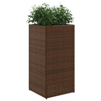 Fioriera da Giardino Marrone 40x40x80 cm in Polyrattan 366414