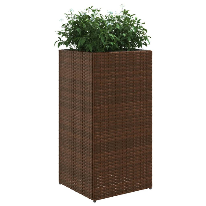 Fioriera da Giardino Marrone 40x40x80 cm in Polyrattan 366414