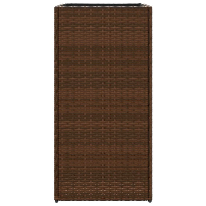 Fioriera da Giardino Marrone 40x40x80 cm in Polyrattan