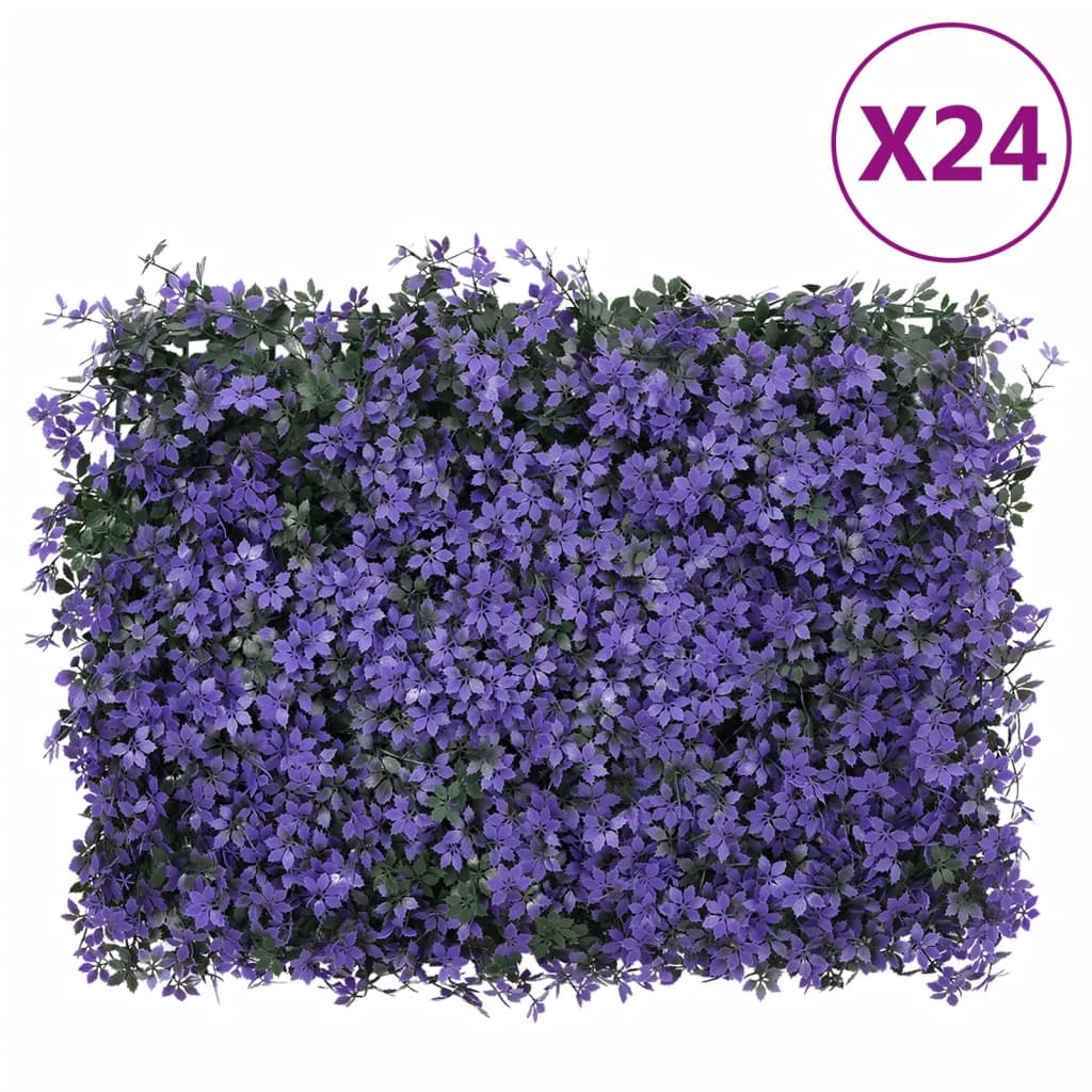 Â Recinzione Foglie ArtificialiÂ 24 pz Viola 40x60 cmcod mxl 89010
