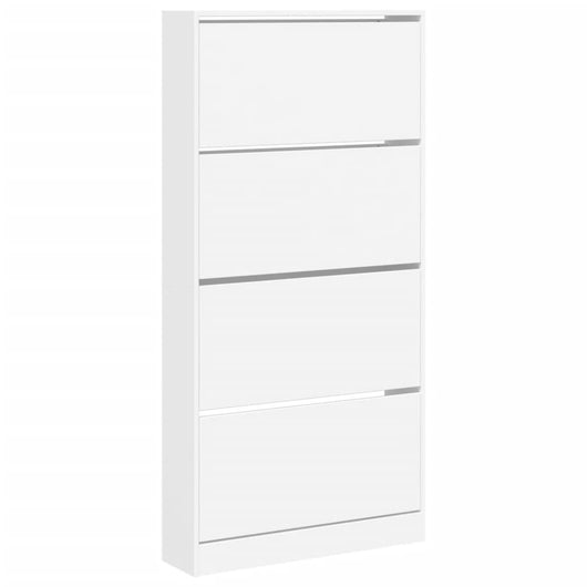 Scarpiera scarpiera mobile portaoggetti ingresso corridoio soggiorno 4 cassetti pieghevoli 80 x 21 x 163,5 cm bianco 02_0021358