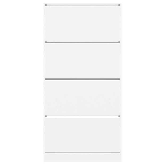 Scarpiera con 4 Cassetti Ribaltabili Bianca 80x21x163,5 cm 3214364