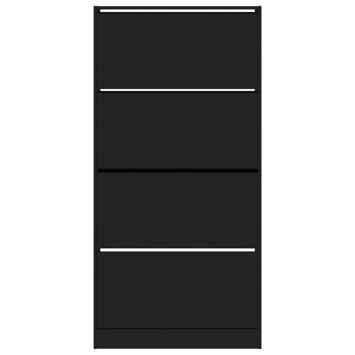 Scarpiera scarpiera mobile portaoggetti ingresso corridoio soggiorno 4 cassetti pieghevoli 80 x 21 x 163,5 cm nero 02_0021382