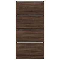Scarpiera 4 Cassetti Ribaltabili Rovere Marrone 80x21x163,5 cm 3214370