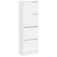 Scarpiera scarpiera mobile portaoggetti ingresso corridoio soggiorno 4 cassetti pieghevoli 60 x 34 x 187,5 cm bianco 02_0021356