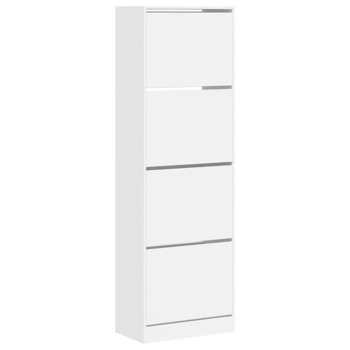 Scarpiera scarpiera mobile portaoggetti ingresso corridoio soggiorno 4 cassetti pieghevoli 60 x 34 x 187,5 cm bianco 02_0021356