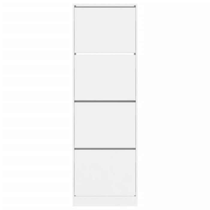 Scarpiera con 4 Cassetti Ribaltabili Bianca 60x34x187,5 cm 3214371