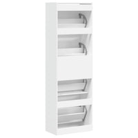 Scarpiera scarpiera mobile portaoggetti ingresso corridoio soggiorno 4 cassetti pieghevoli 60 x 34 x 187,5 cm bianco 02_0021356