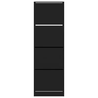 Scarpiera con 4 Cassetti Ribaltabili Nera 60x34x187,5 cm 3214372