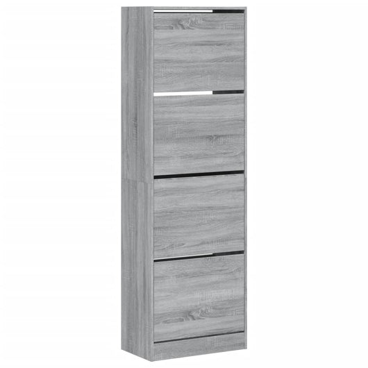 Scarpiera 4 Cassetti Ribaltabili Grigio Sonoma 60x34x187,5 cm 3214376