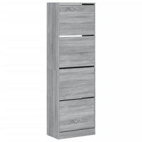 Scarpiera 4 Cassetti Ribaltabili Grigio Sonoma 60x34x187,5 cm