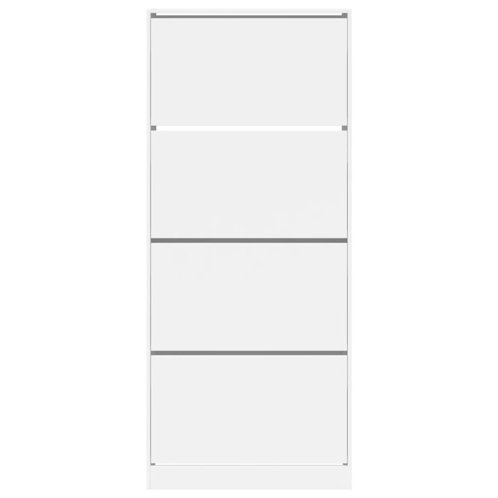 Scarpiera con 4 Cassetti Ribaltabili Bianca 80x34x187,5 cm 3214378