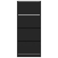 Scarpiera con 4 Cassetti Ribaltabili Nera 80x34x187,5 cm 3214379