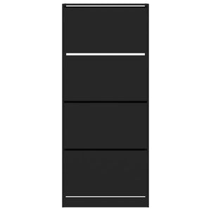 Scarpiera con 4 Cassetti Ribaltabili Nera 80x34x187,5 cm 3214379