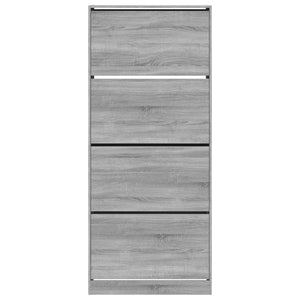 Scarpiera 4 Cassetti Ribaltabili Grigio Sonoma 80x34x187,5 cm