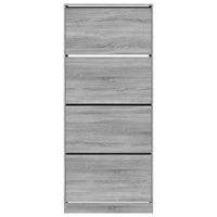 Scarpiera 4 Cassetti Ribaltabili Grigio Sonoma 80x34x187,5 cm 3214383