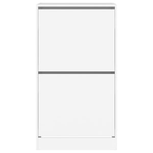 Scarpiera con 2 Cassetti Ribaltabili Bianca 60x42x108 cm 3214385