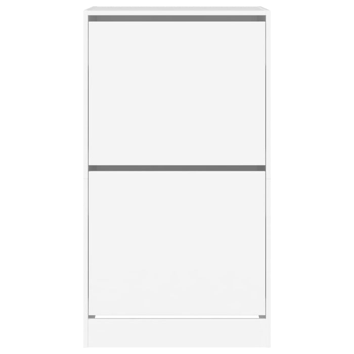 Scarpiera con 2 Cassetti Ribaltabili Bianca 60x42x108 cm 3214385