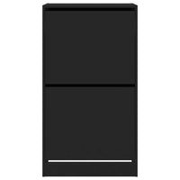 Scarpiera scarpiera mobile portaoggetti ingresso corridoio soggiorno 2 cassetti pieghevoli 60 x 42 x 108 cm nero 02_0021344