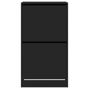 Scarpiera scarpiera mobile portaoggetti ingresso corridoio soggiorno 2 cassetti pieghevoli 60 x 42 x 108 cm nero 02_0021344