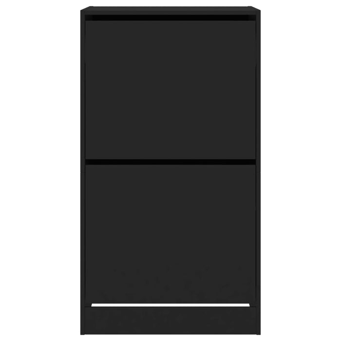 Scarpiera scarpiera mobile portaoggetti ingresso corridoio soggiorno 2 cassetti pieghevoli 60 x 42 x 108 cm nero 02_0021344