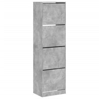 Scarpiera 4 Cassetti Ribaltabili Grigio Cemento 60x42x204 cm
